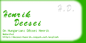 henrik decsei business card
